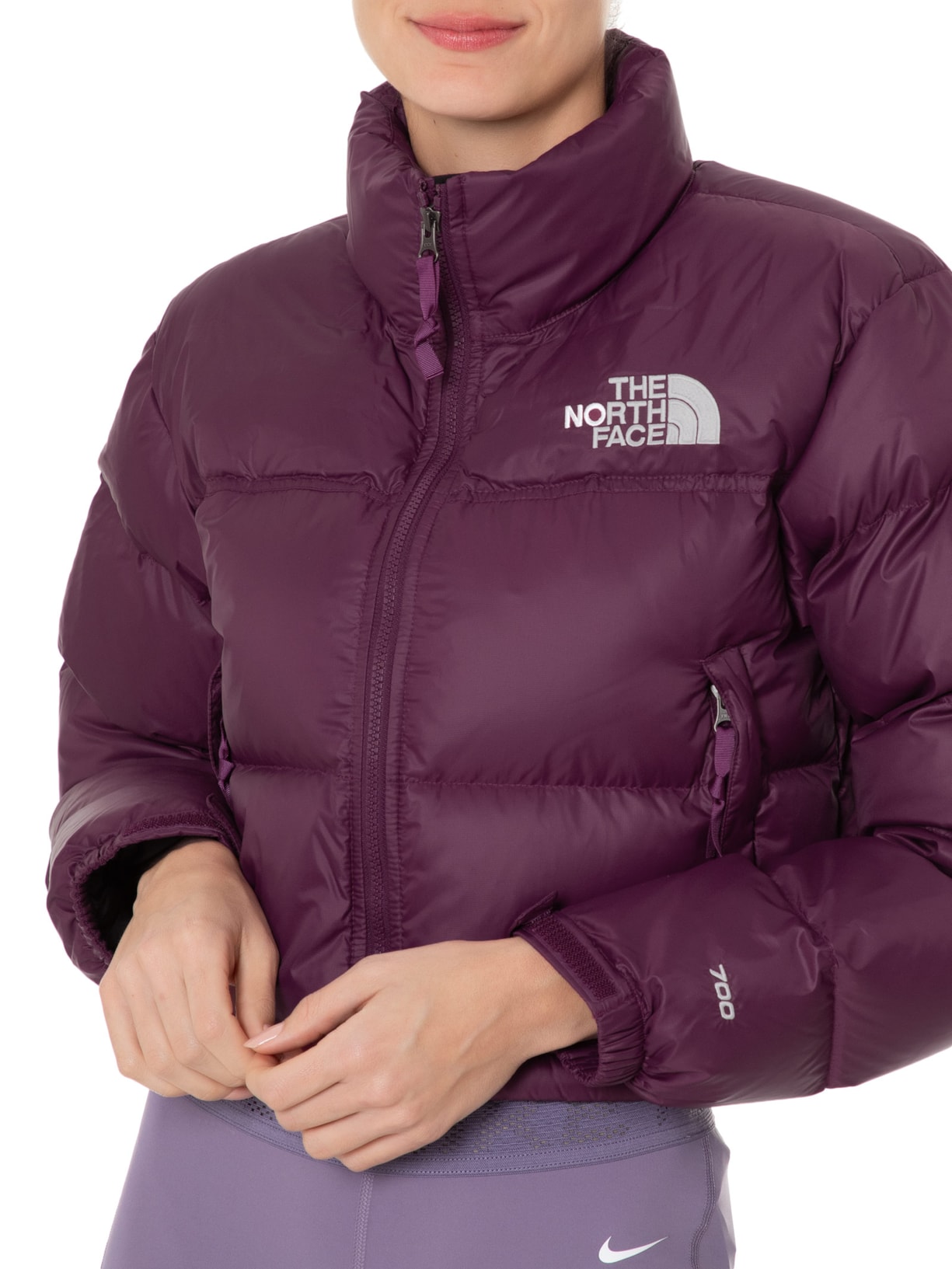 The North Face Jaqueta Feminina Nuptse Short Roxo