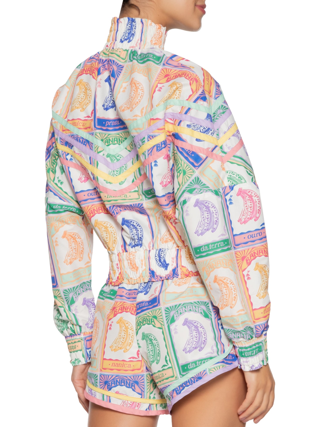 Jaqueta Feminina Nylon Banana Selo Bege Farm Praia