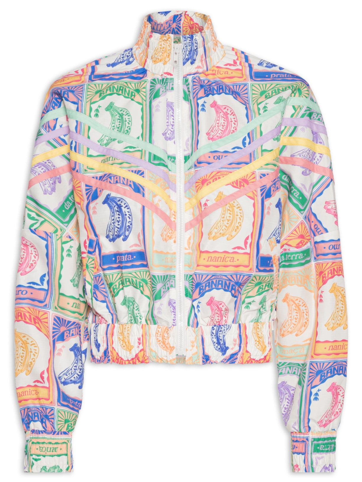Jaqueta Feminina Nylon Banana Selo Bege Farm Praia