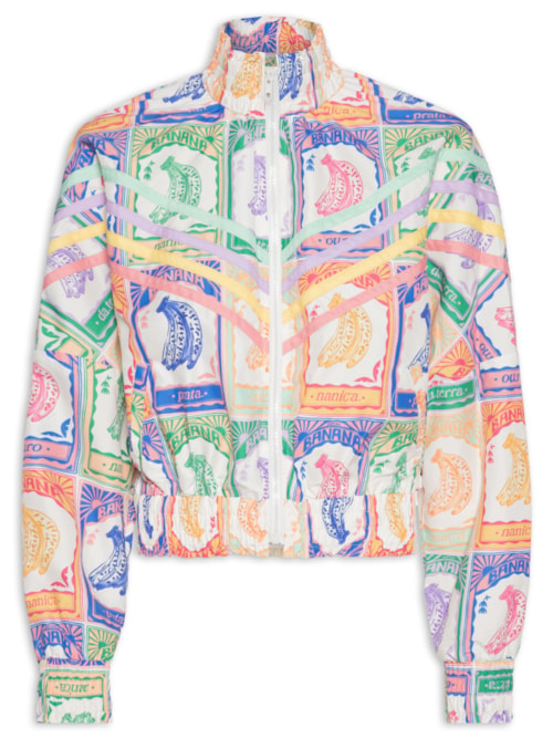 Jaqueta Feminina Nylon Banana Selo - Bege