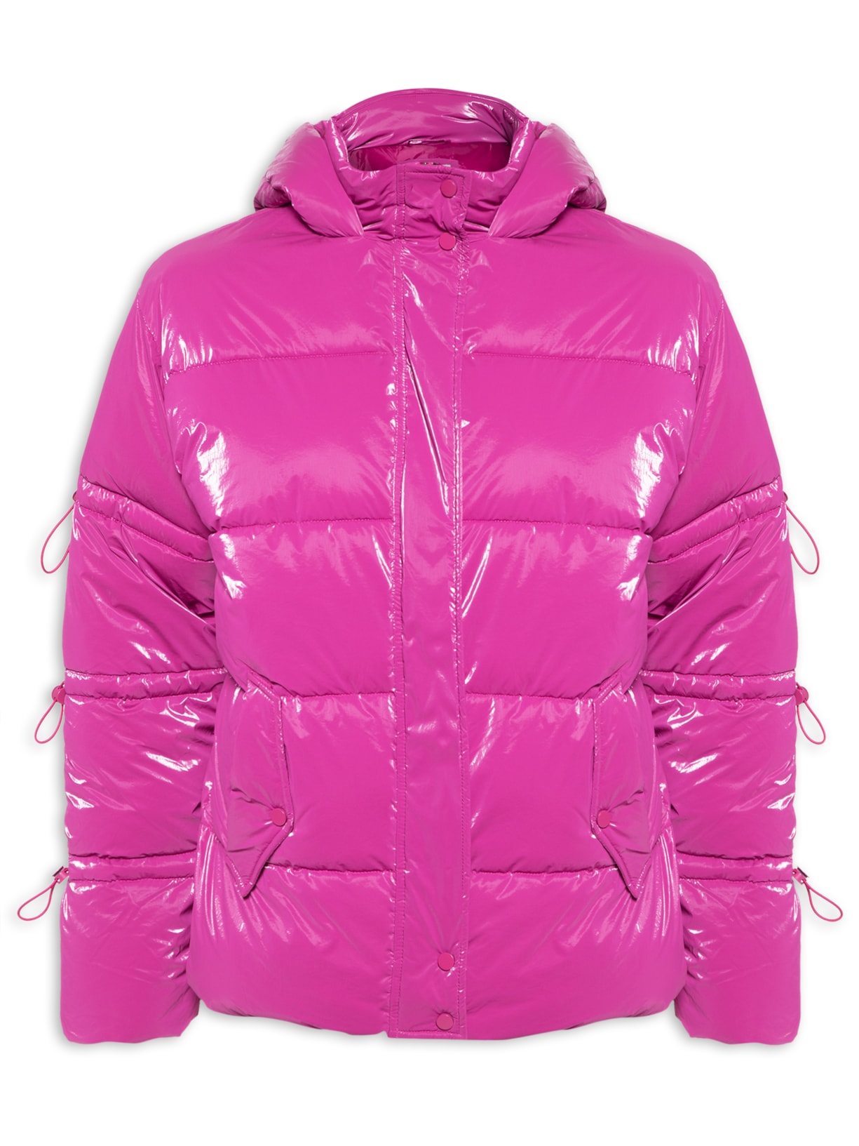 Jaqueta Feminina Nylon Padding Stopper Manga - Rosa