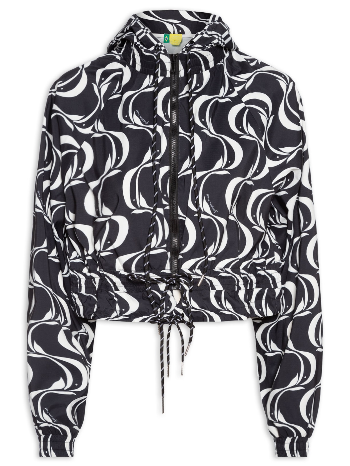 Jaqueta Feminina Nylon Peixe Copa Preto Farm Praia