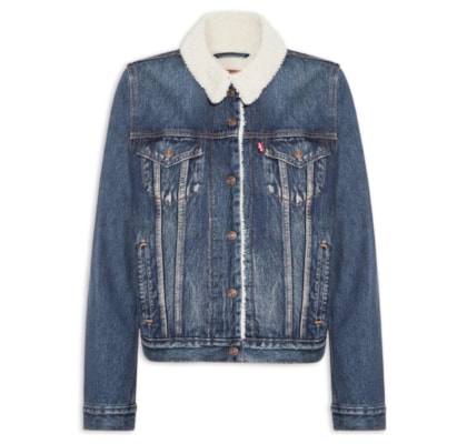 Jaqueta Feminina Original Sherpa Trucker - Azul