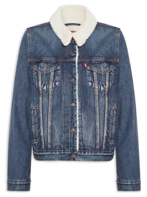 Jaqueta Feminina Original Sherpa Trucker - Azul
