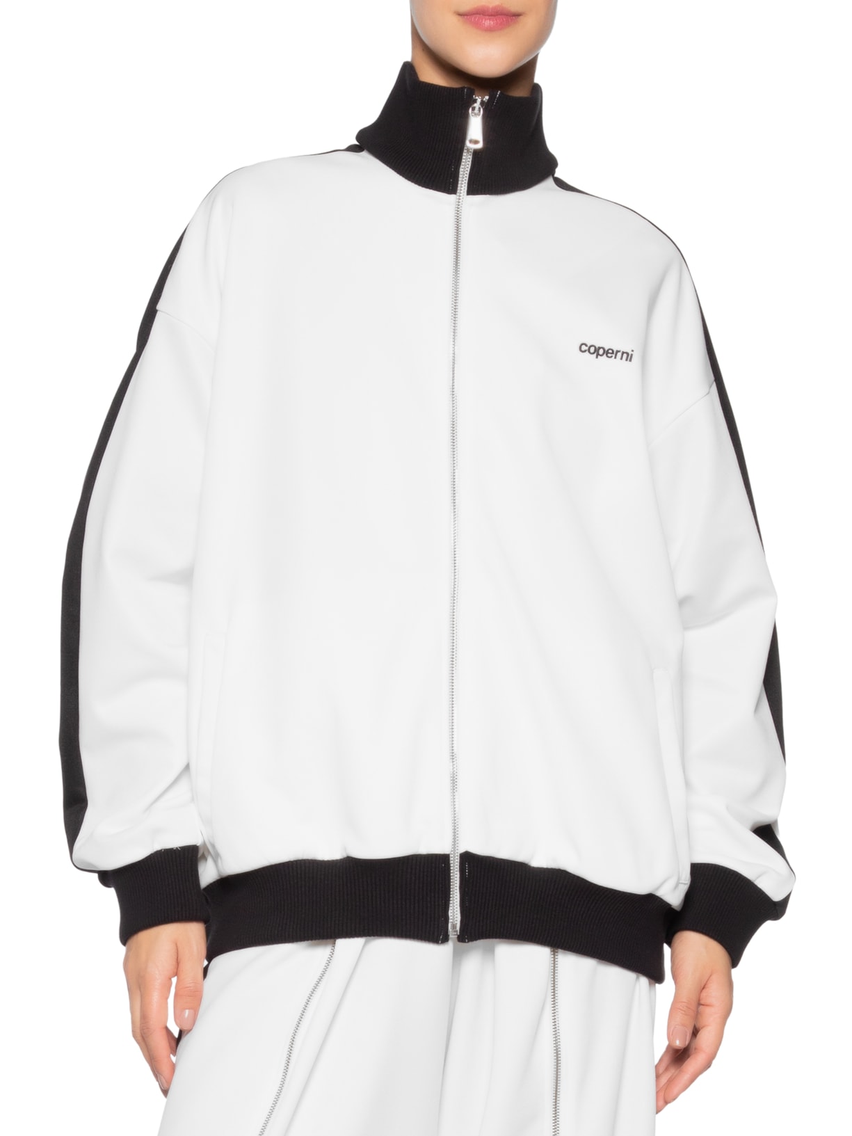 Jaqueta Feminina Oversized Track Branco Coperni