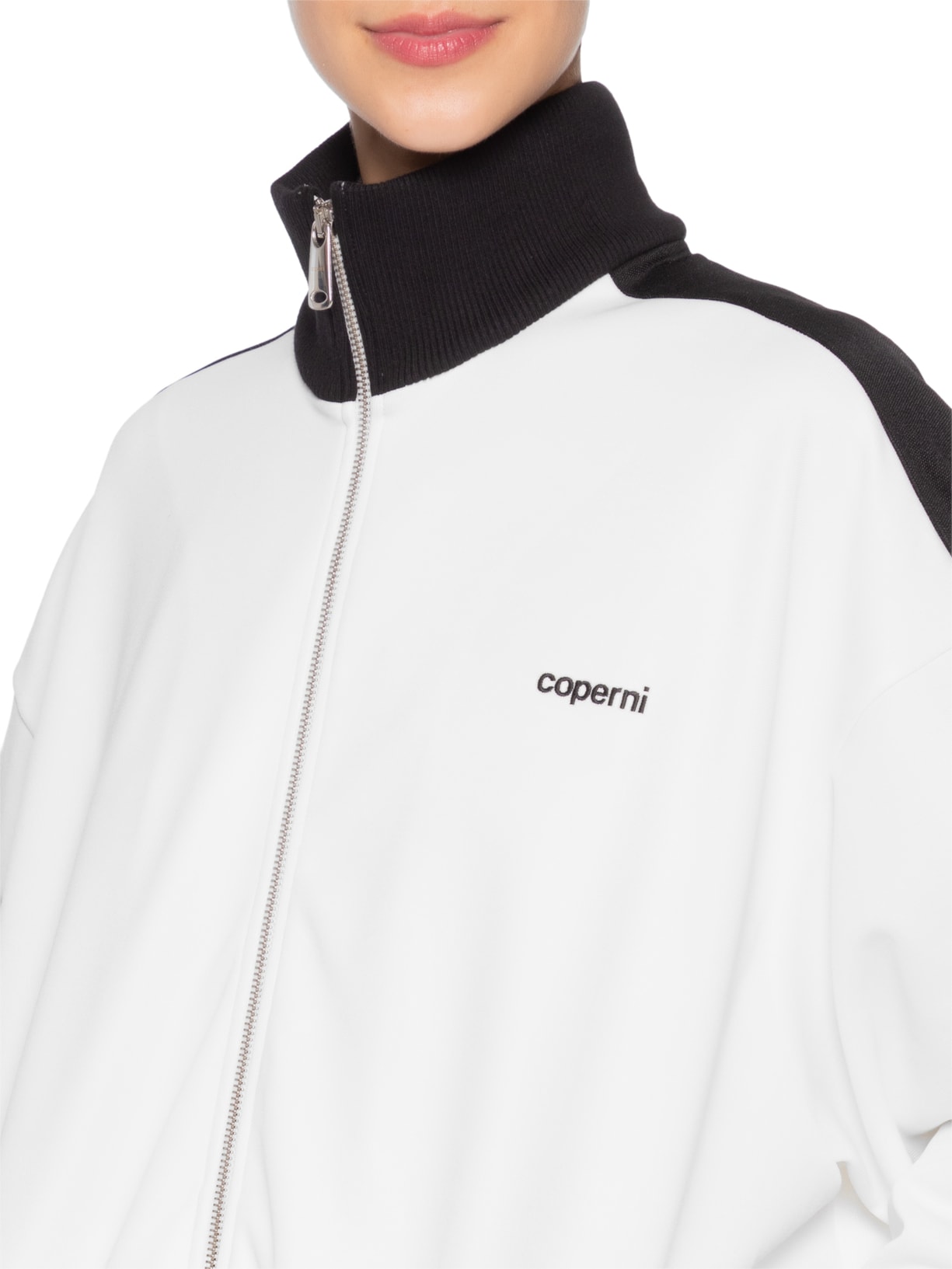 Jaqueta Feminina Oversized Track Branco Coperni