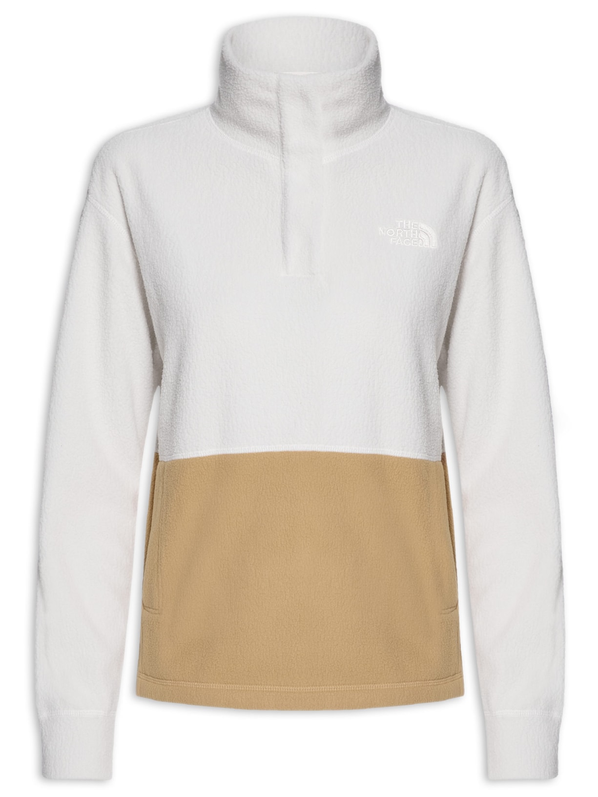 Jaqueta Feminina Pali Pile Fleece 1/4 Snap - Off White