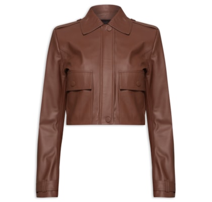 Jaqueta Feminina Paty Couro - Marrom