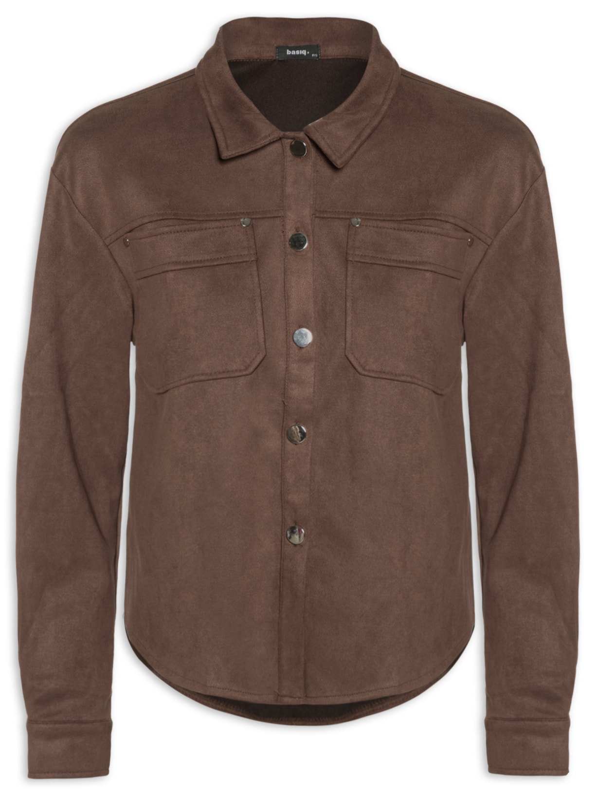 Jaqueta Feminina Pesada Bolsos Frontais - Marrom