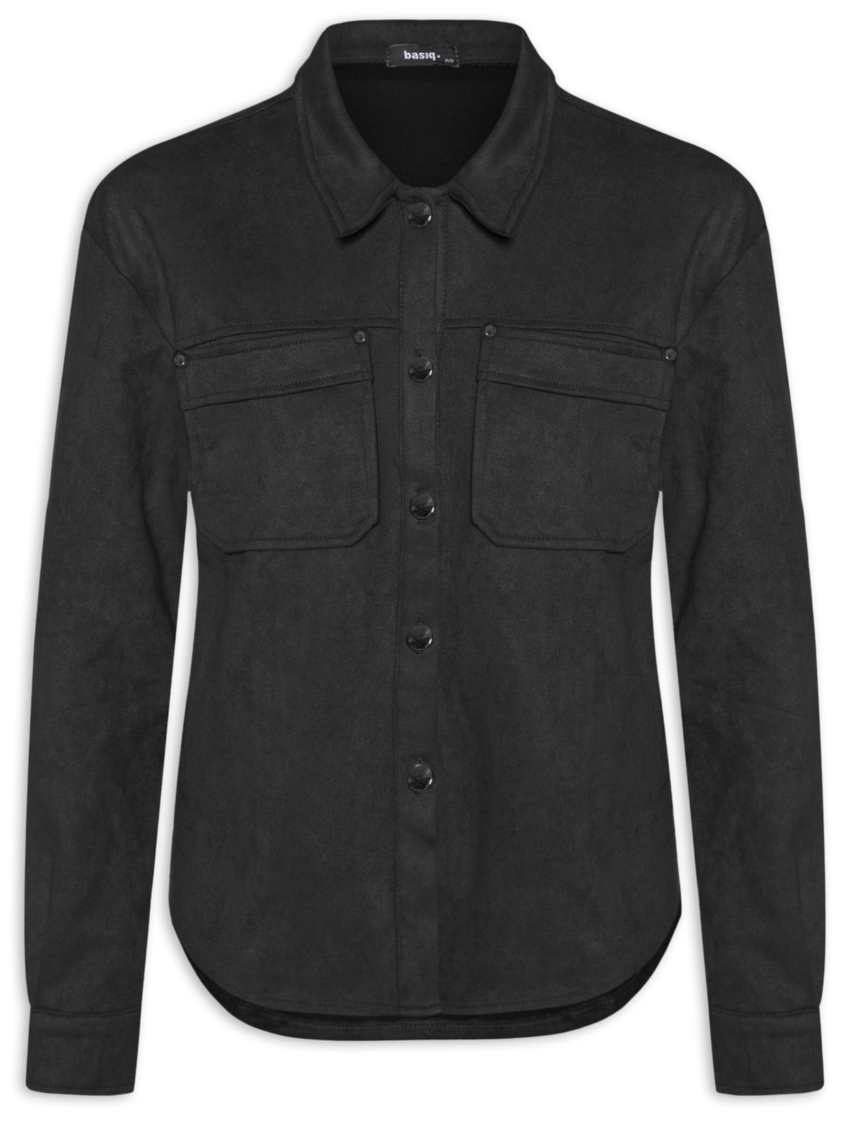 Jaqueta Feminina Pesada Bolsos Frontais - Preto