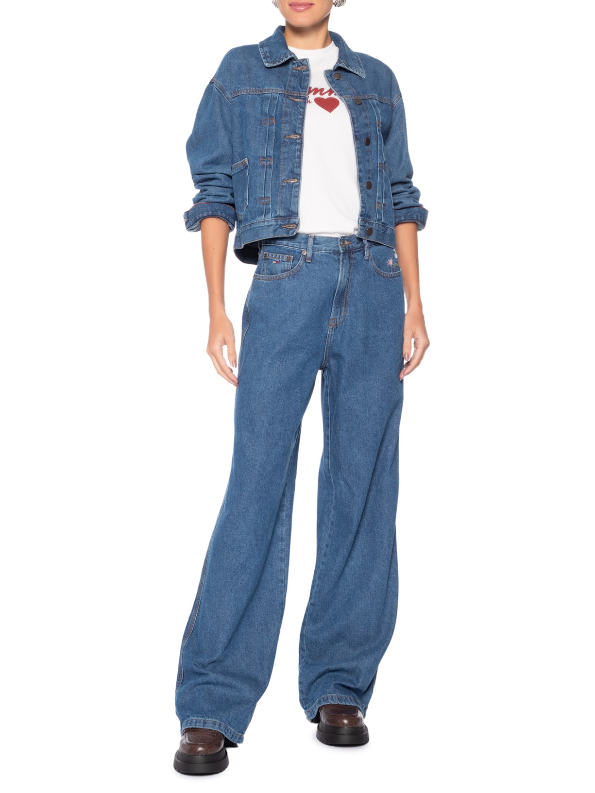 Jaqueta Feminina Pleated Azul Tommy Jeans