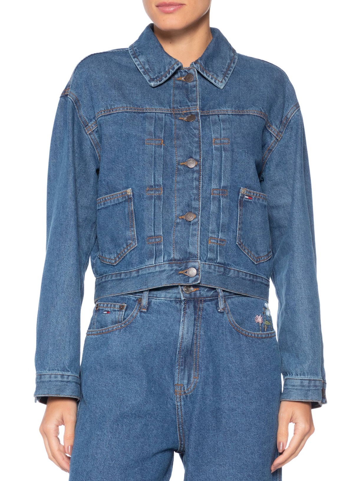 Jaqueta Feminina Pleated Azul Tommy Jeans