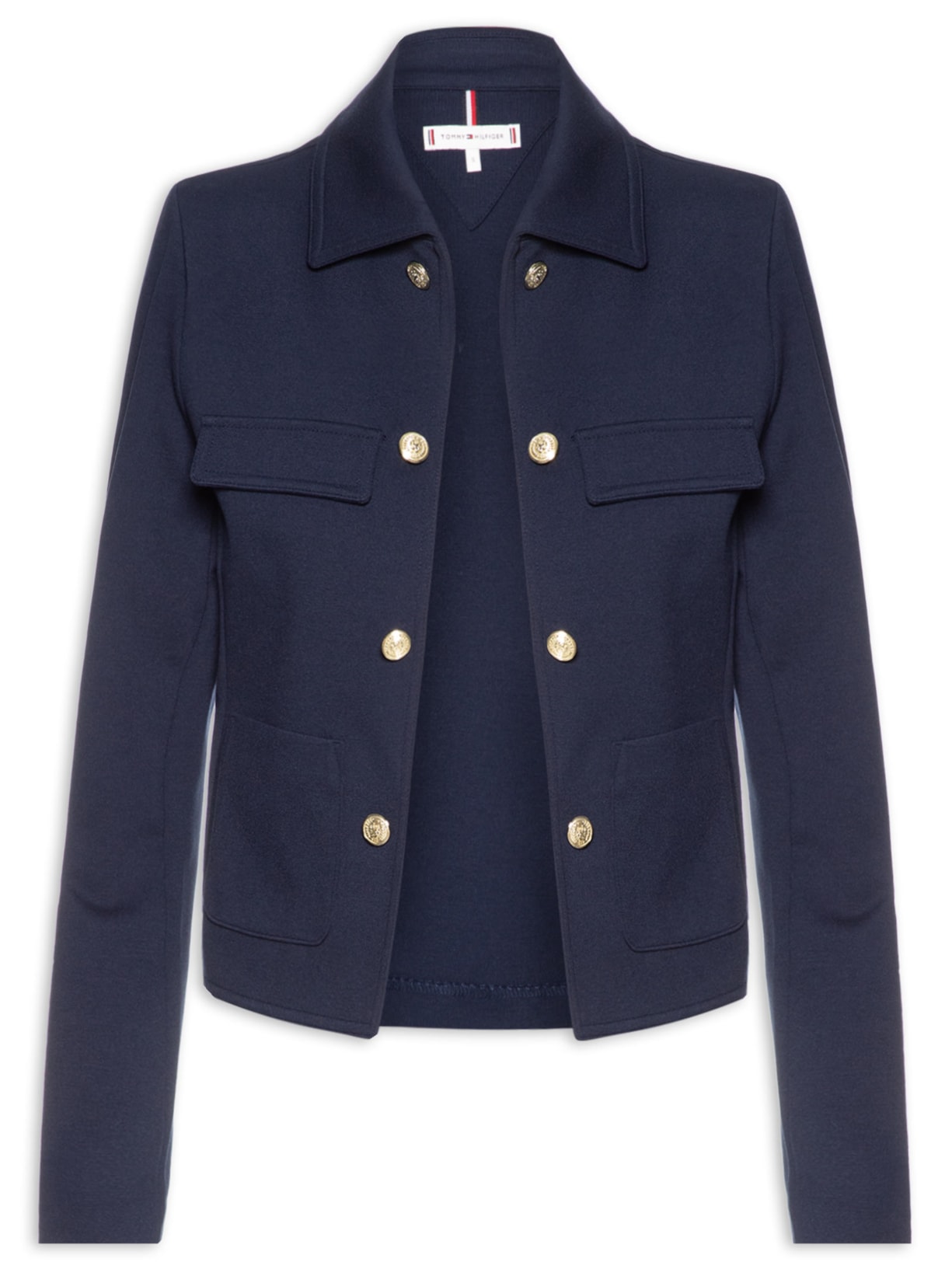 Jaqueta Feminina  Ponte LS Novelty Band – Azul Tommy Hilfiger