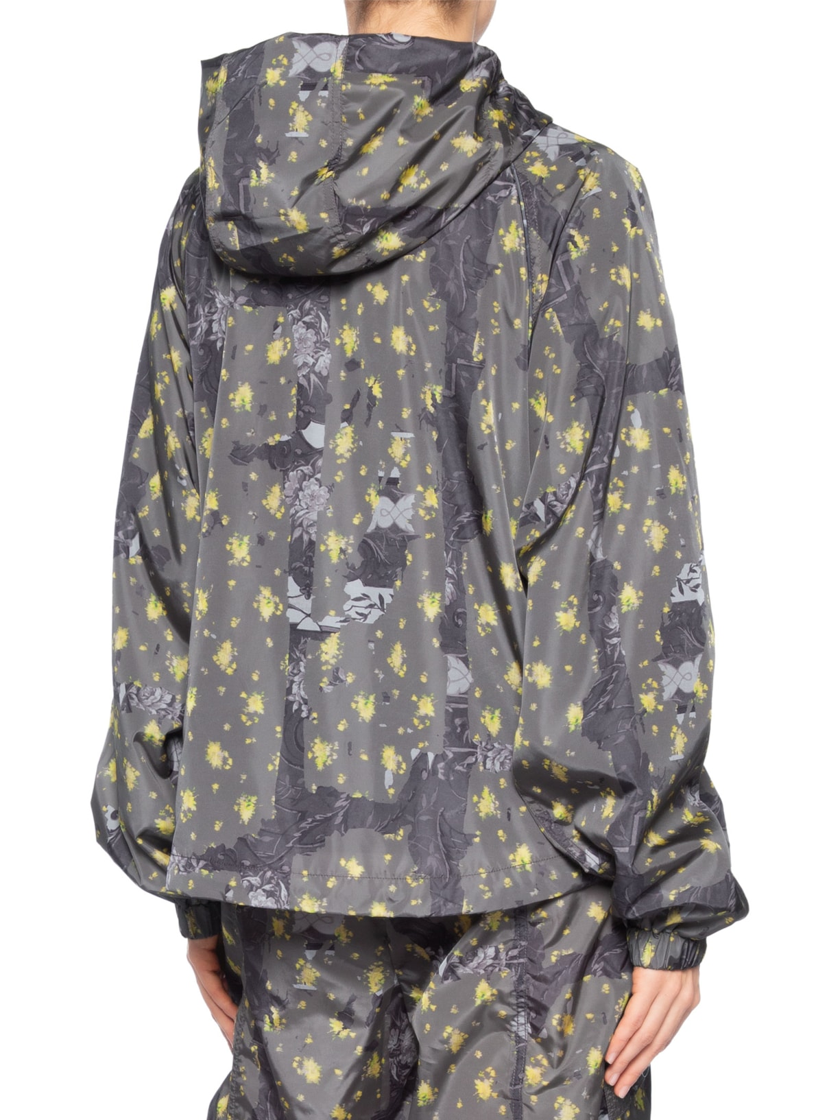 Jaqueta Feminina Printed Flyweight Nylon Hooded Printed Verde Ganni