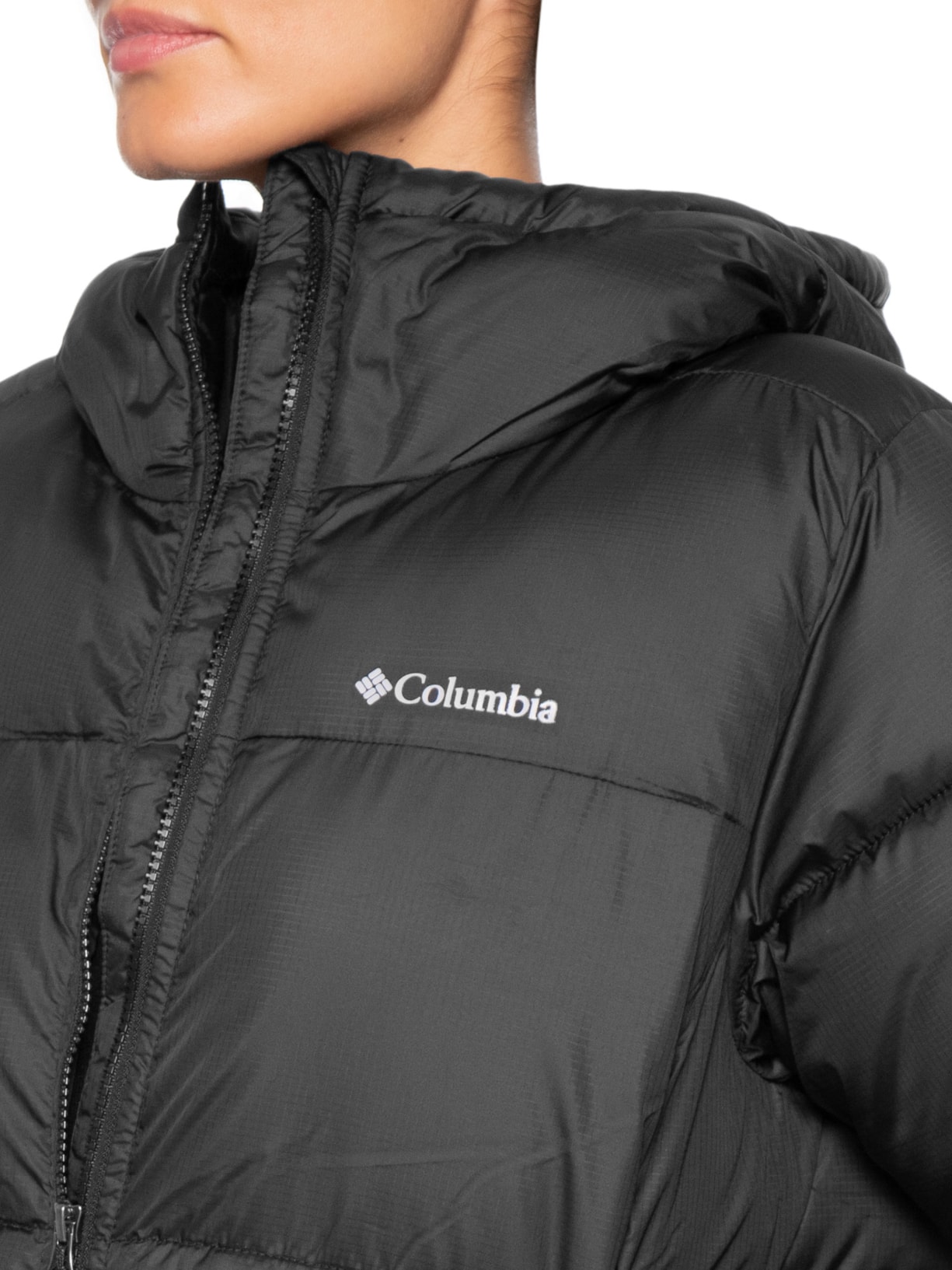Jaqueta Feminina Puffect II Mid Hooded Preto Columbia