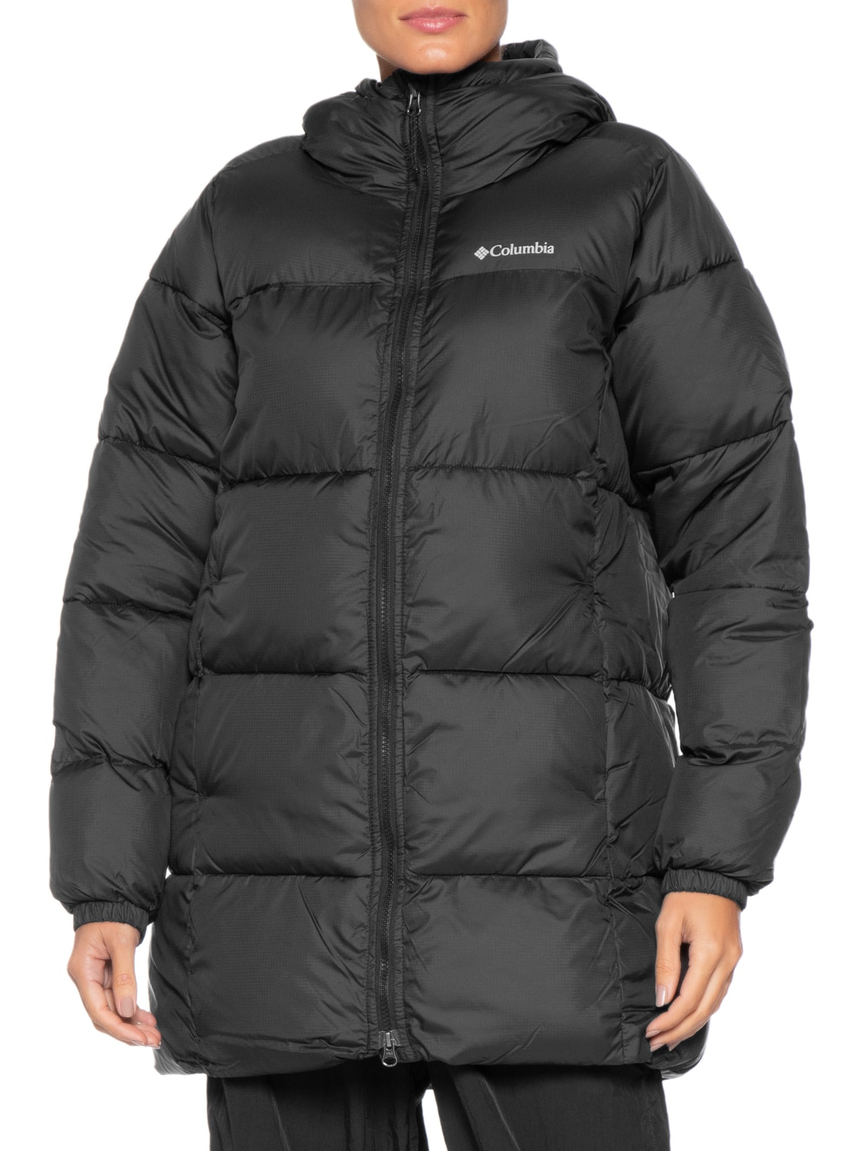 Jaqueta Feminina Puffect™ II Mid Hooded – Preto Columbia