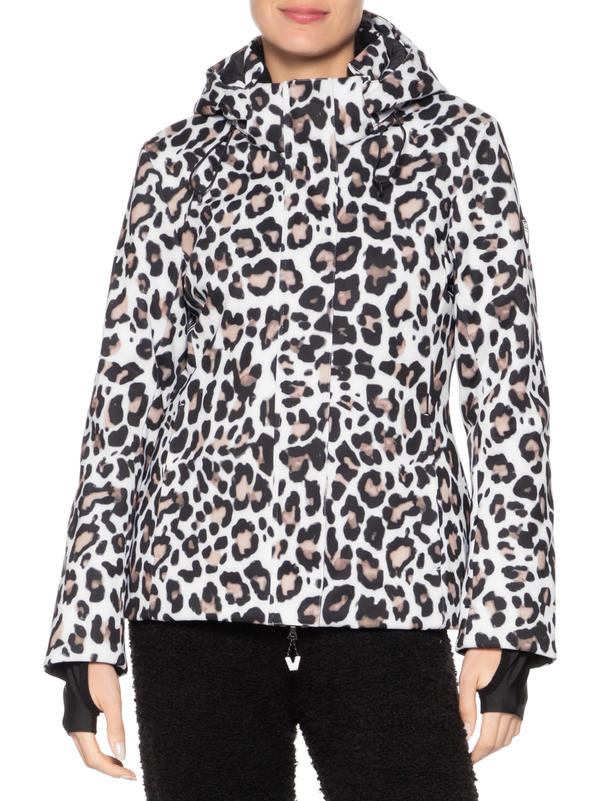 Jaqueta Feminina Puffer Estampada Com Capuz Branco Ea7 Emporio Armani