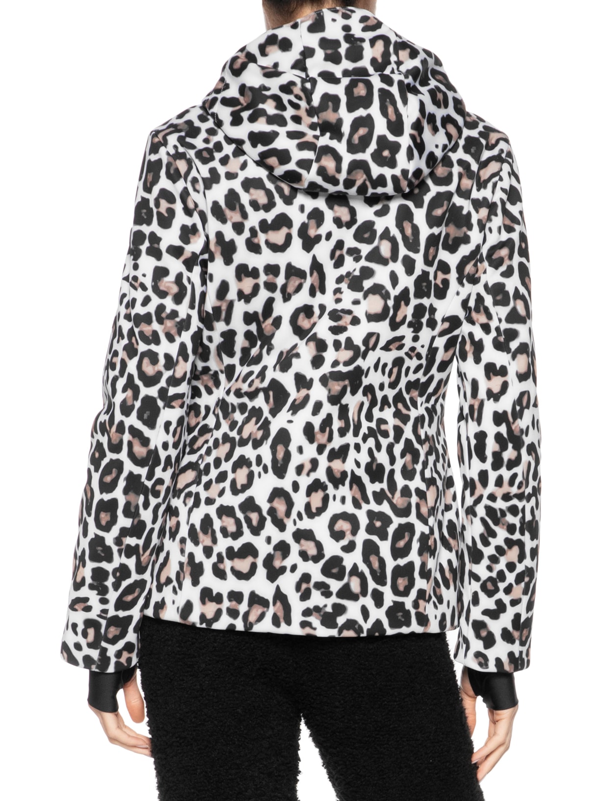 Jaqueta Feminina Puffer Estampada Com Capuz Branco Ea7 Emporio Armani