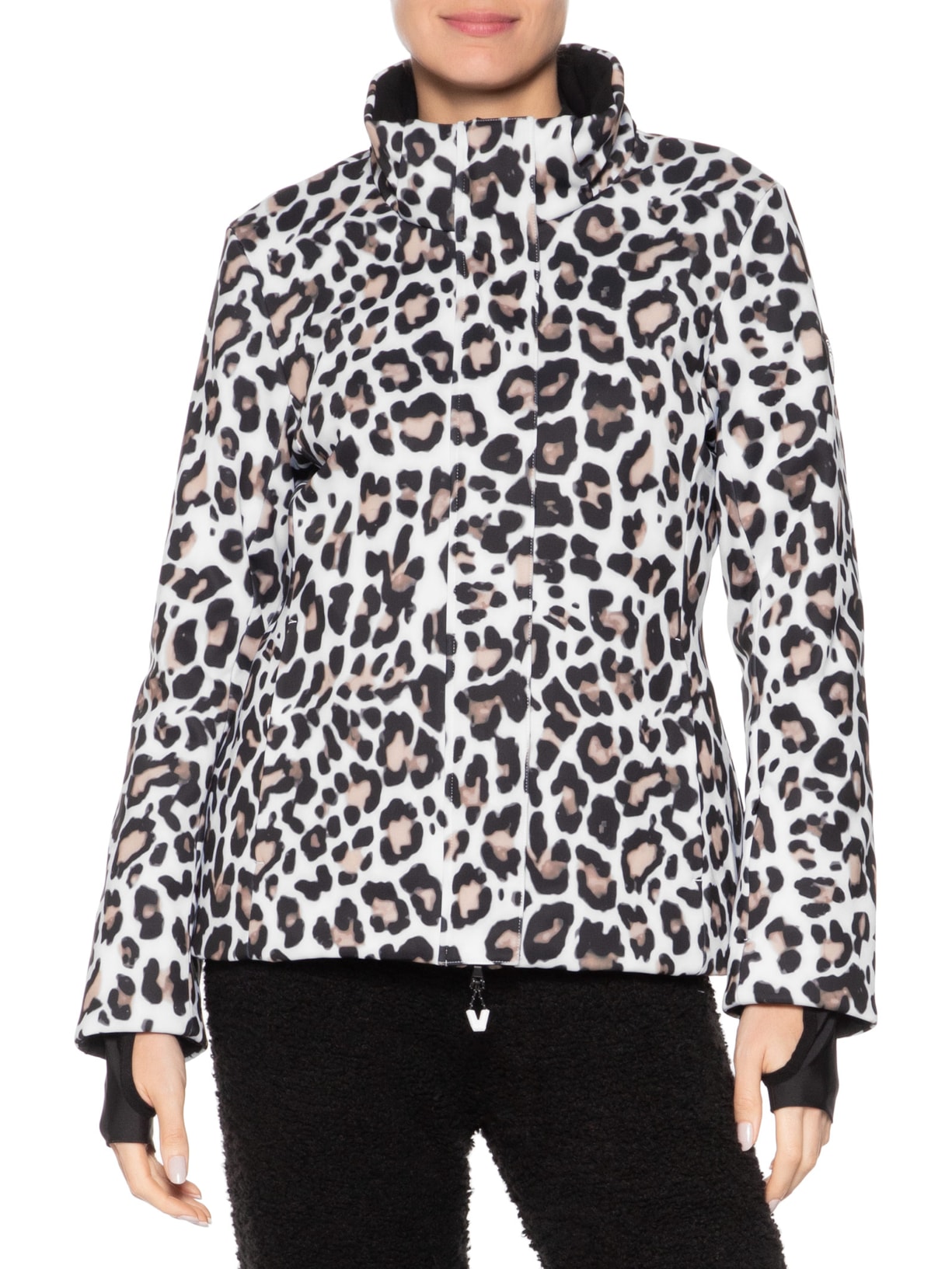 Jaqueta Feminina Puffer Estampada Com Capuz Branco Ea7 Emporio Armani