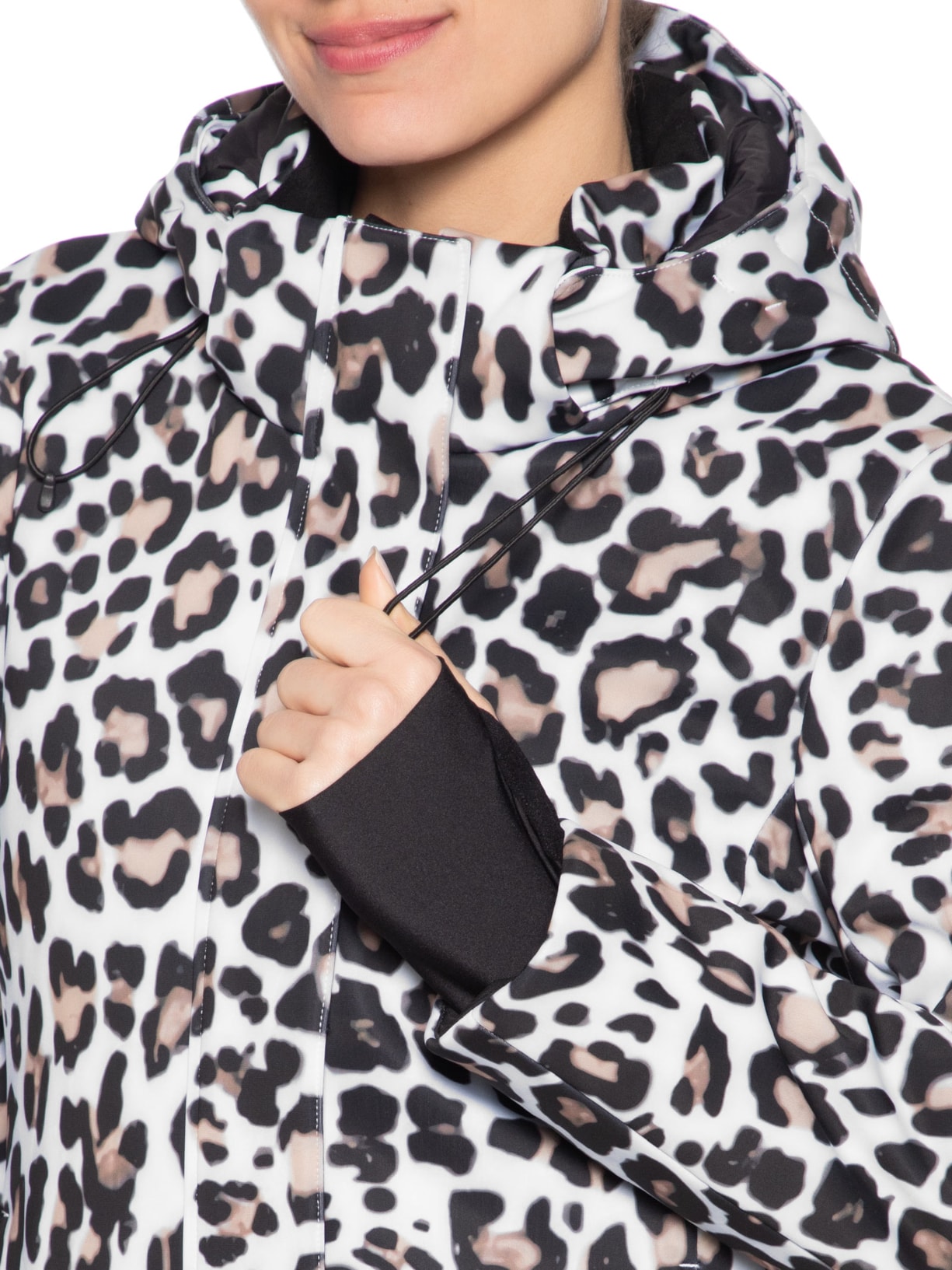 Jaqueta Feminina Puffer Estampada Com Capuz Branco Ea7 Emporio Armani