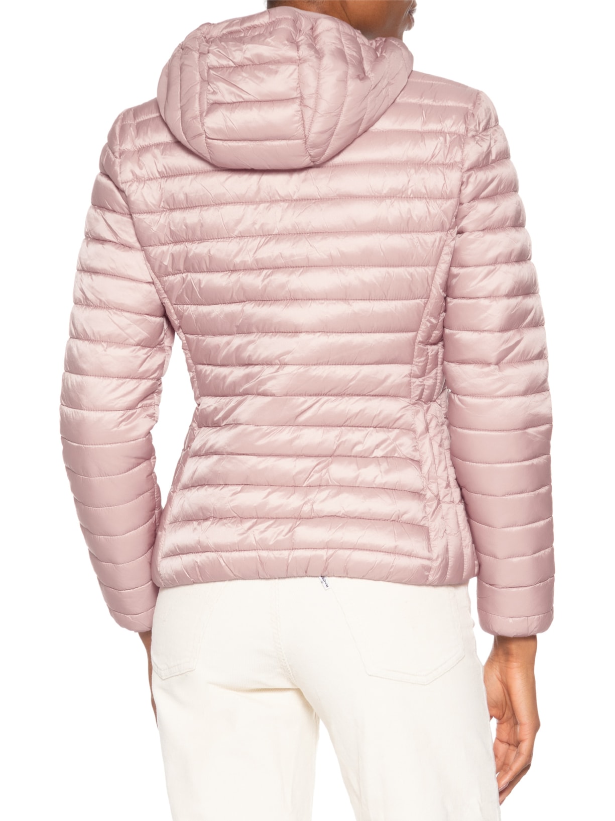 Jaqueta Feminina Puffer Forrada Com Gorro Destacável Rosa Basiq