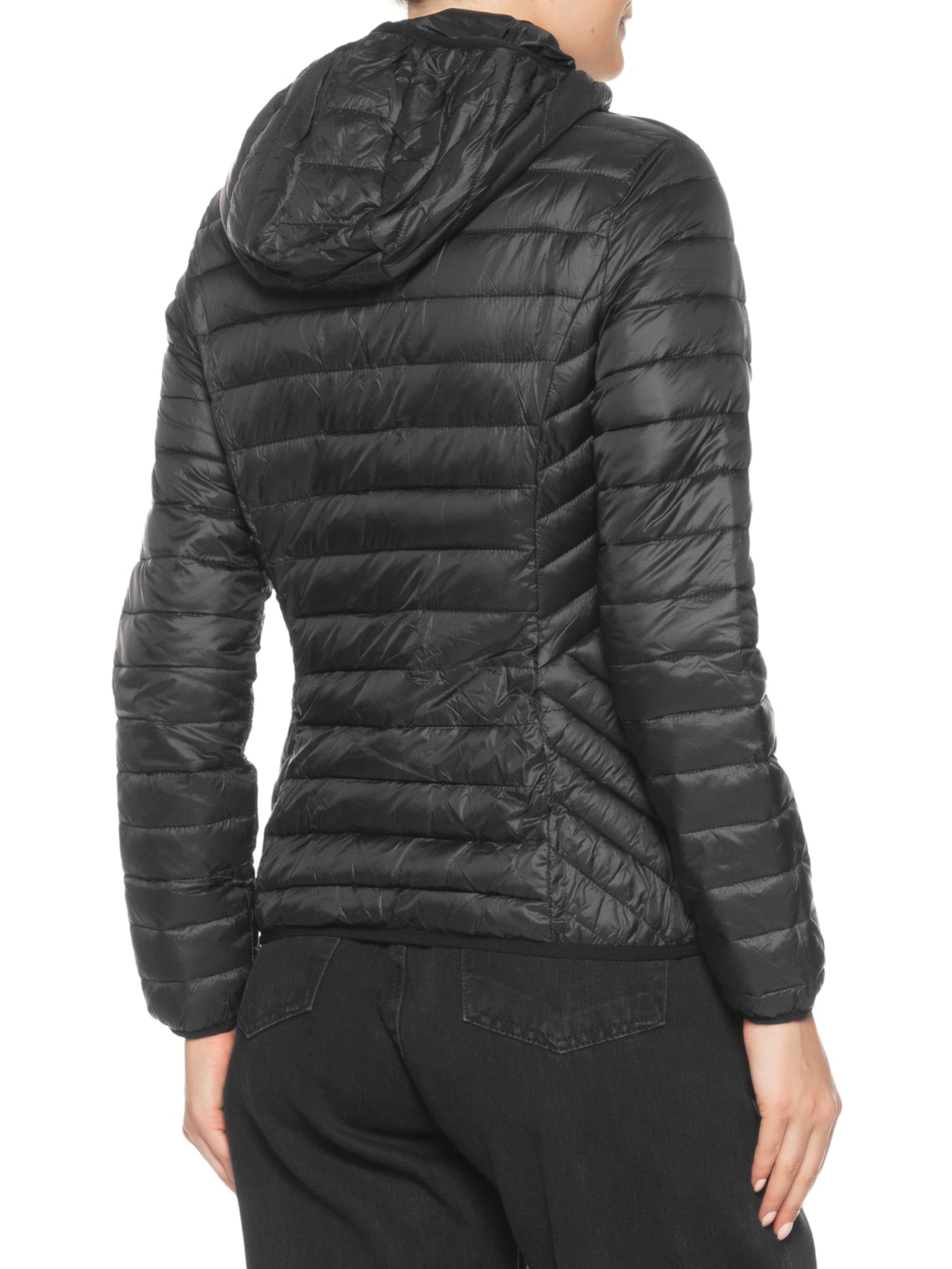 Jaqueta Feminina Puffer Gorro Destacável Preto Basiq