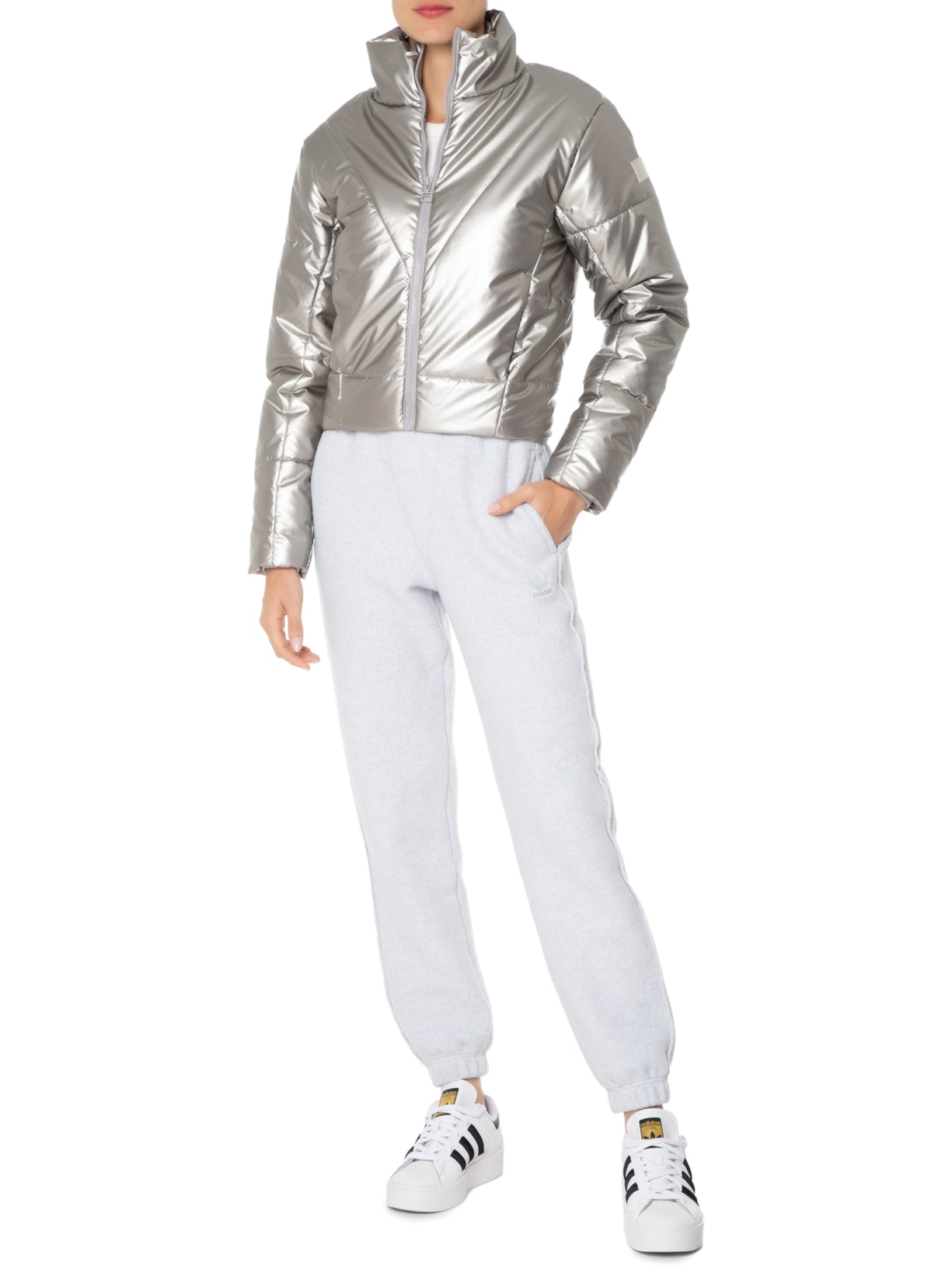 Fila Jaqueta Feminina Puffer II Prata