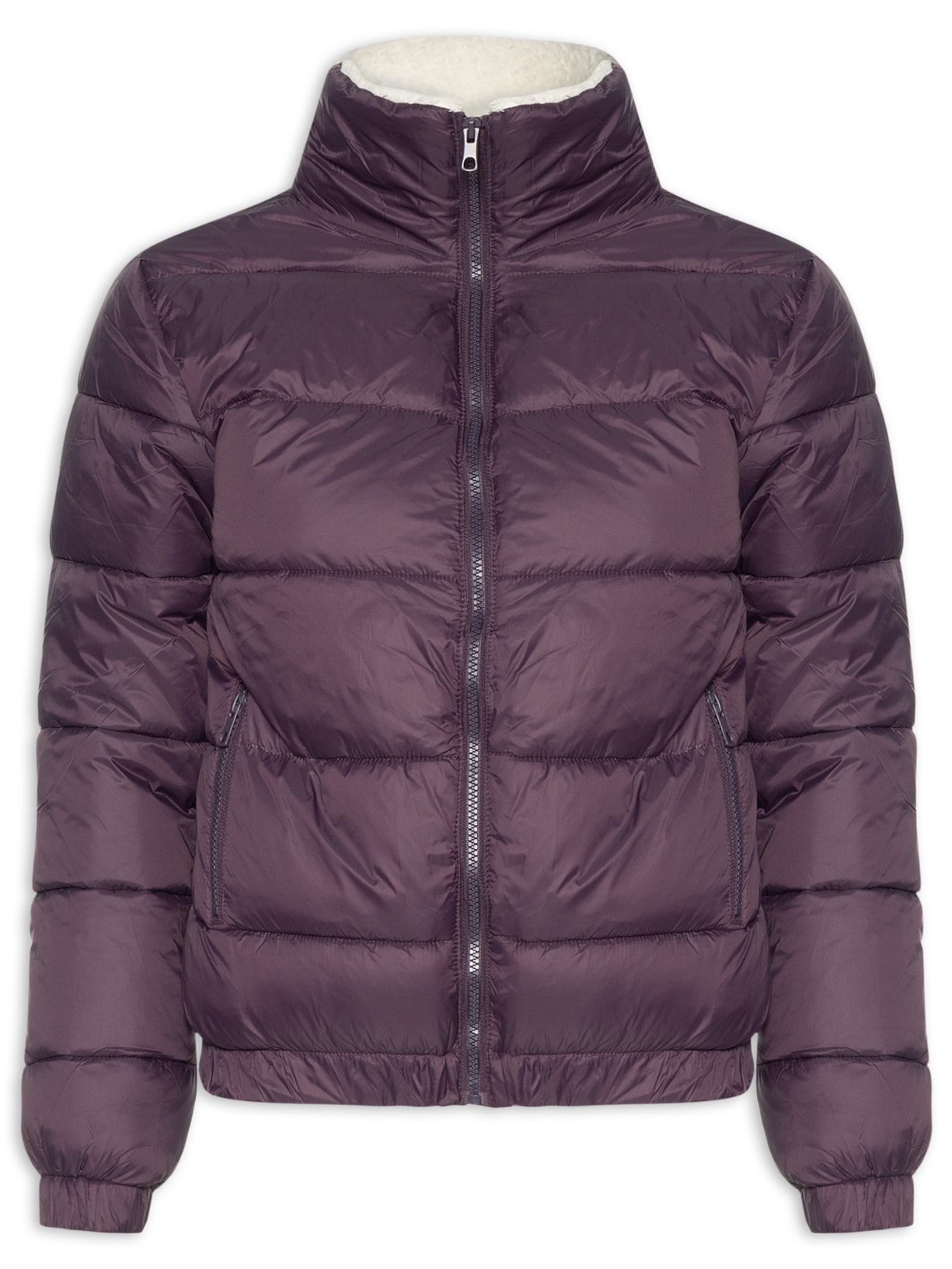 Jaqueta Feminina Puffer Pelúcia - Roxo