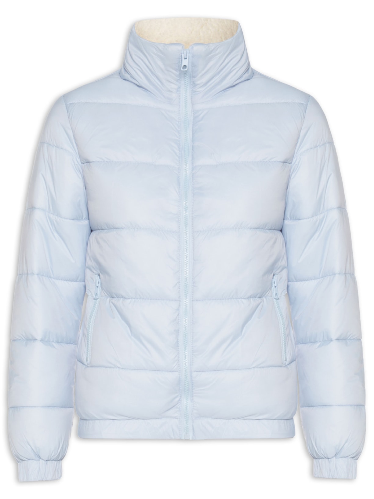 Jaqueta Feminina Puffer Peluciada - Azul