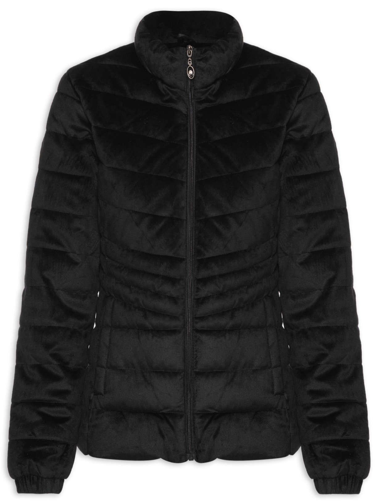 Jaqueta Feminina Puffer Veludo Forrada - Preto
