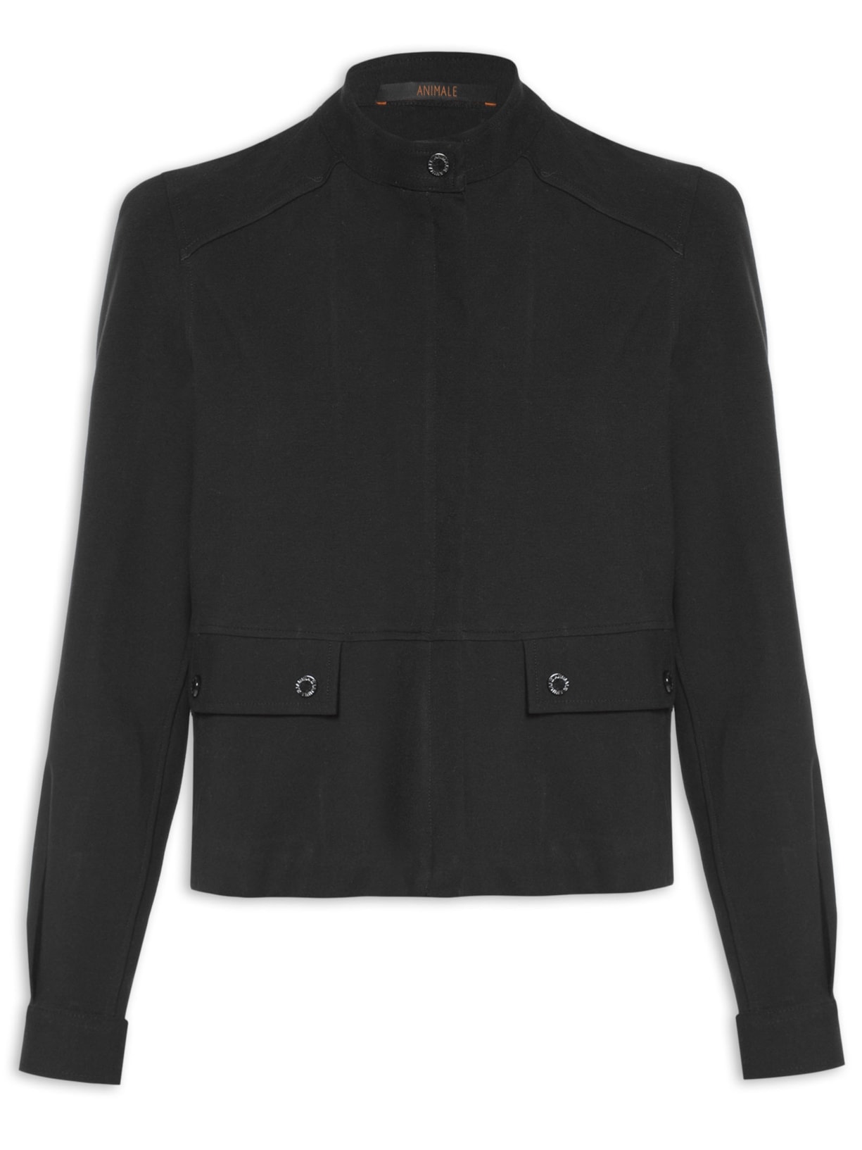 Jaqueta Feminina Recortes E Pespontos - Preto