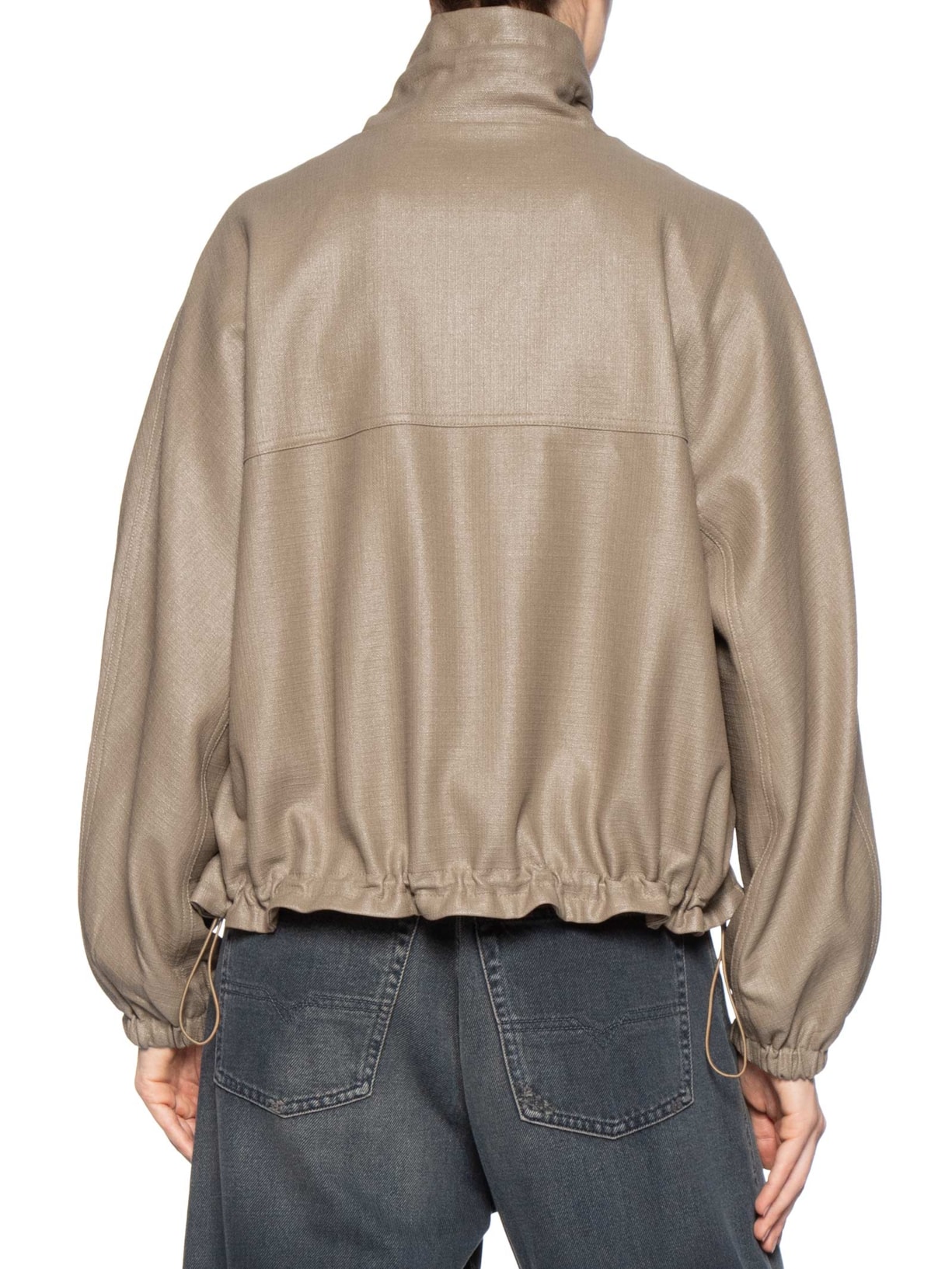 Jaqueta Feminina Resinada Bege Animale Jeans