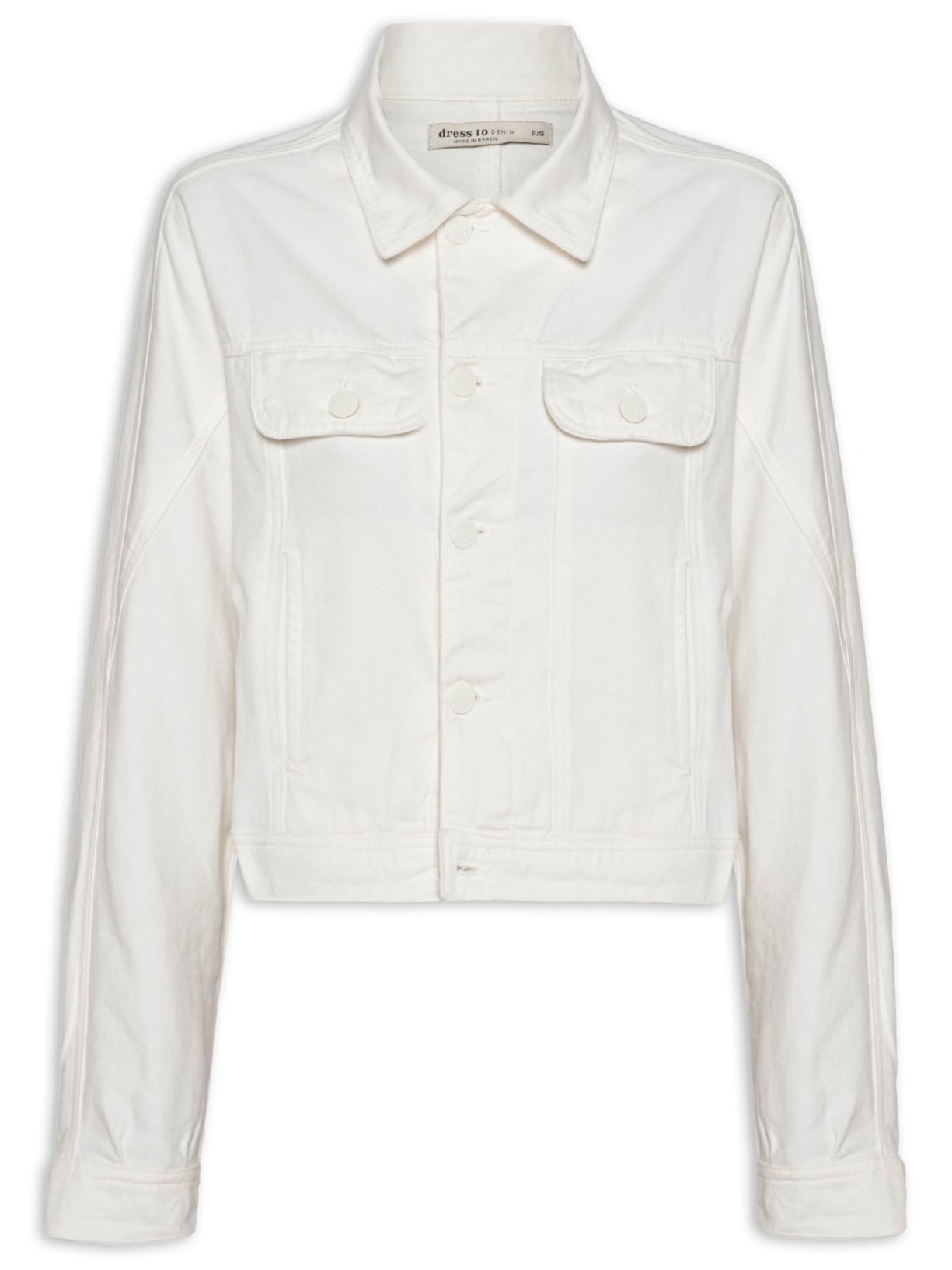 Jaqueta Feminina Sarja Bolsos - Off White