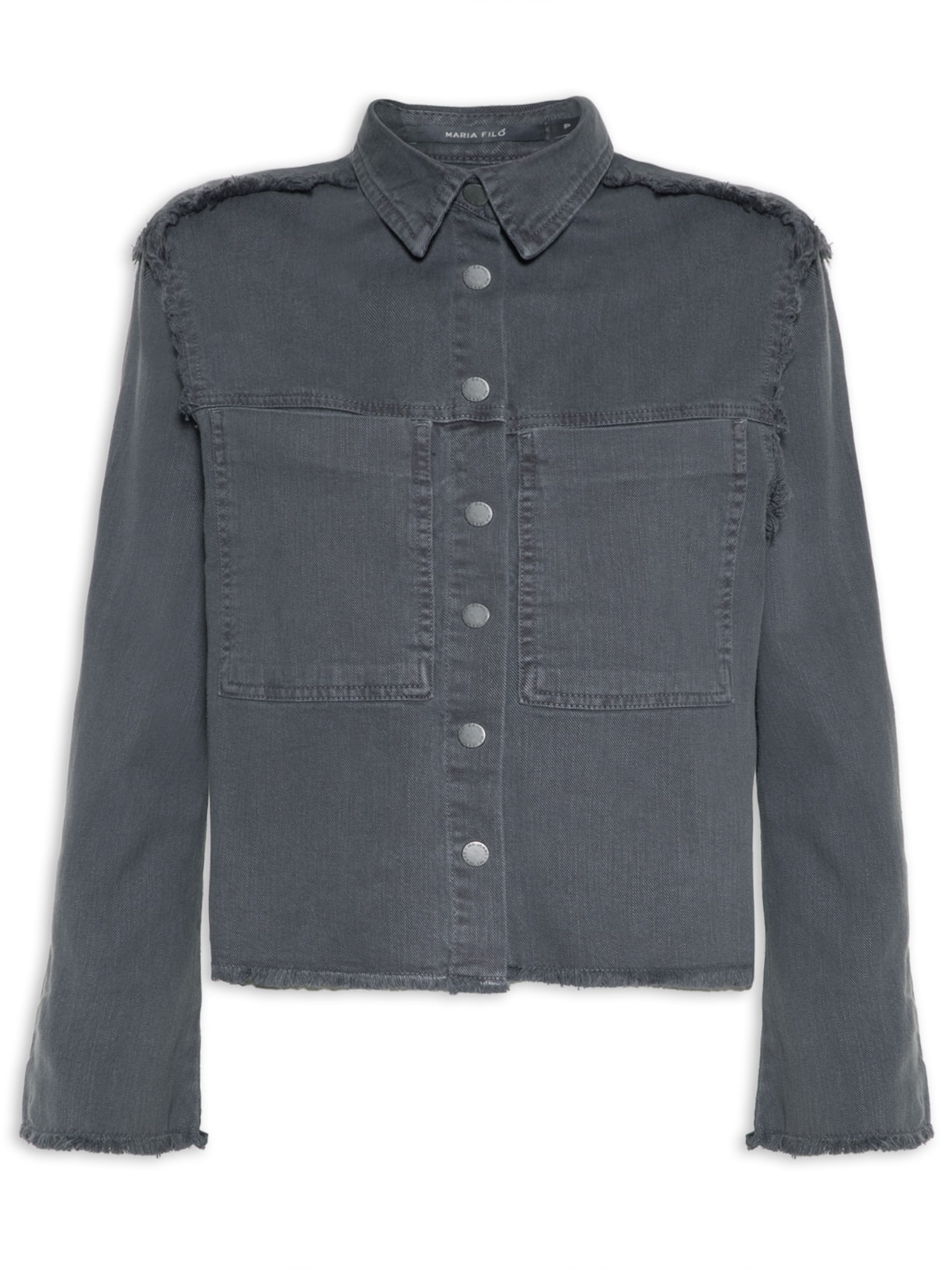 Jaqueta Feminina Sarja Botões - Cinza