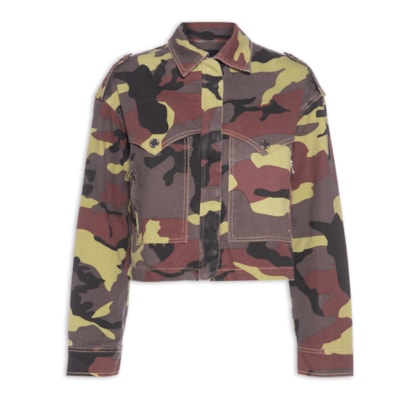 Jaqueta Feminina Sarja Camuflada - Verde