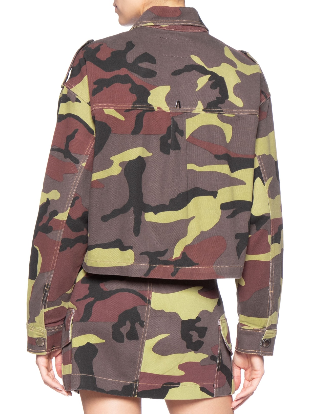 Jaqueta Feminina Sarja Camuflada Verde Animale Jeans