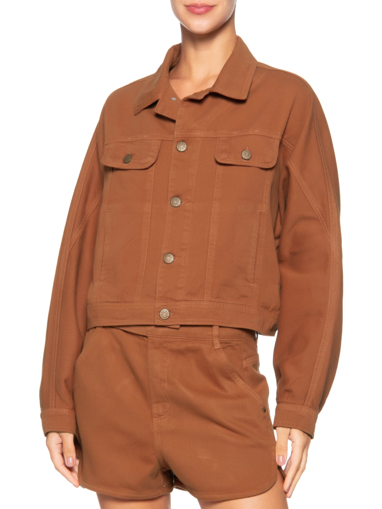 Jaqueta Feminina Sarja Color Marrom Dress To