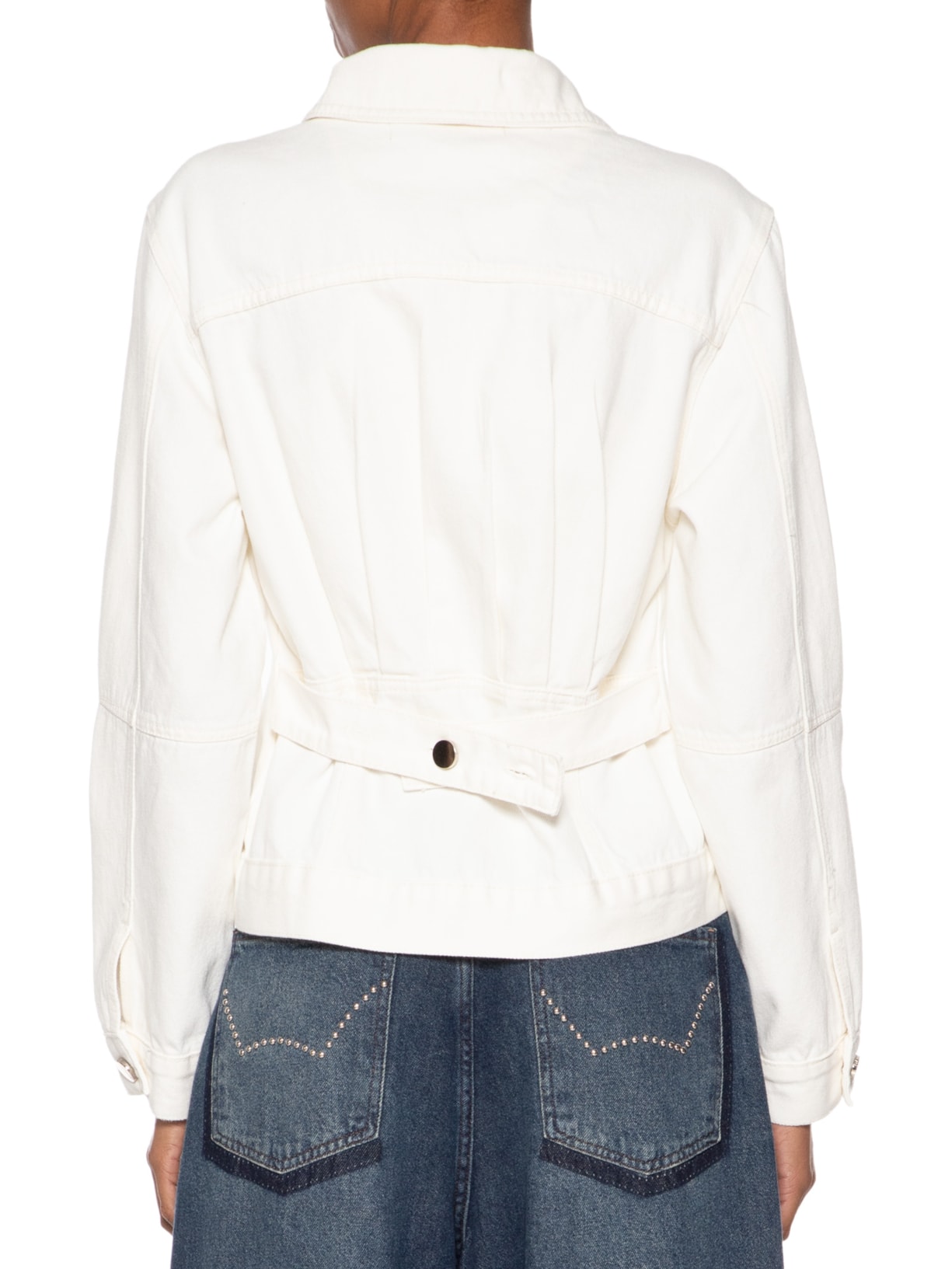 Jaqueta Feminina Sarja Detalhe Costas Branco Animale