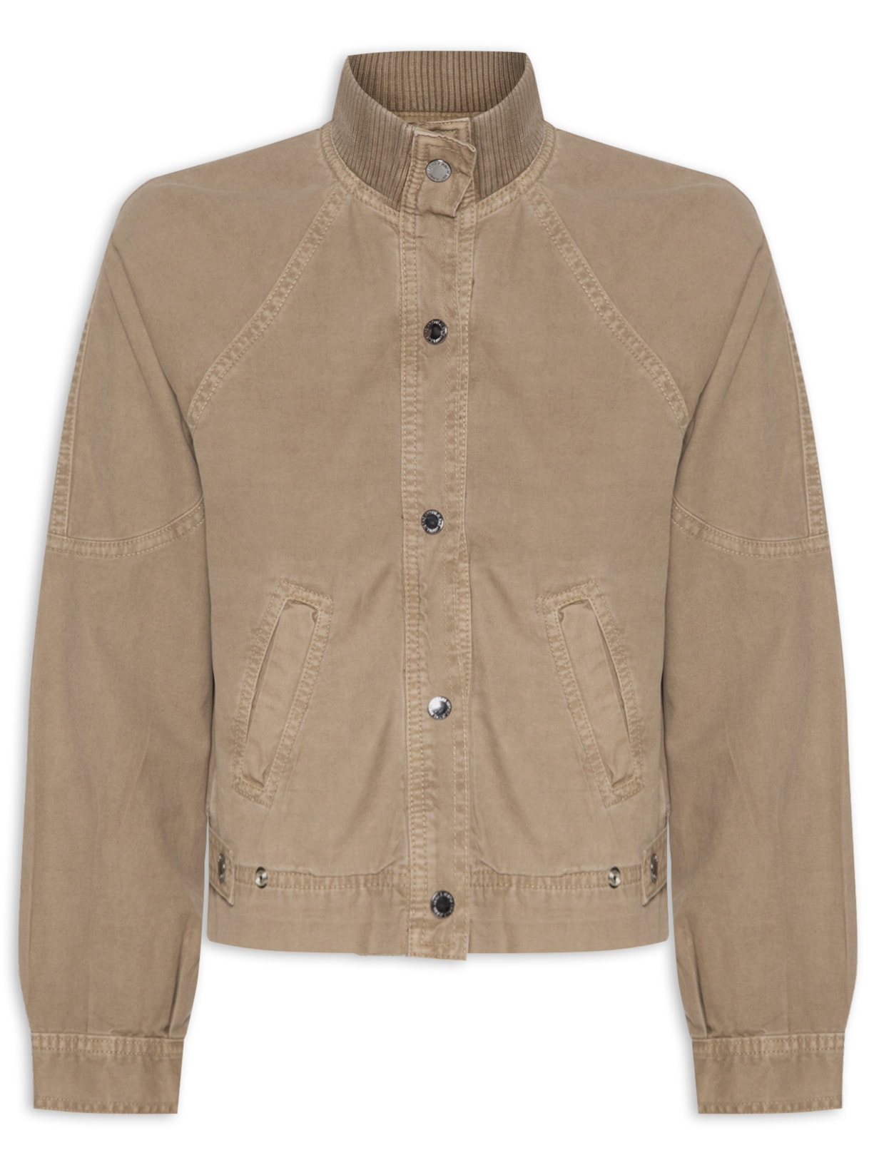 Jaqueta Feminina Sarja Detalhe Retilínea - Marrom