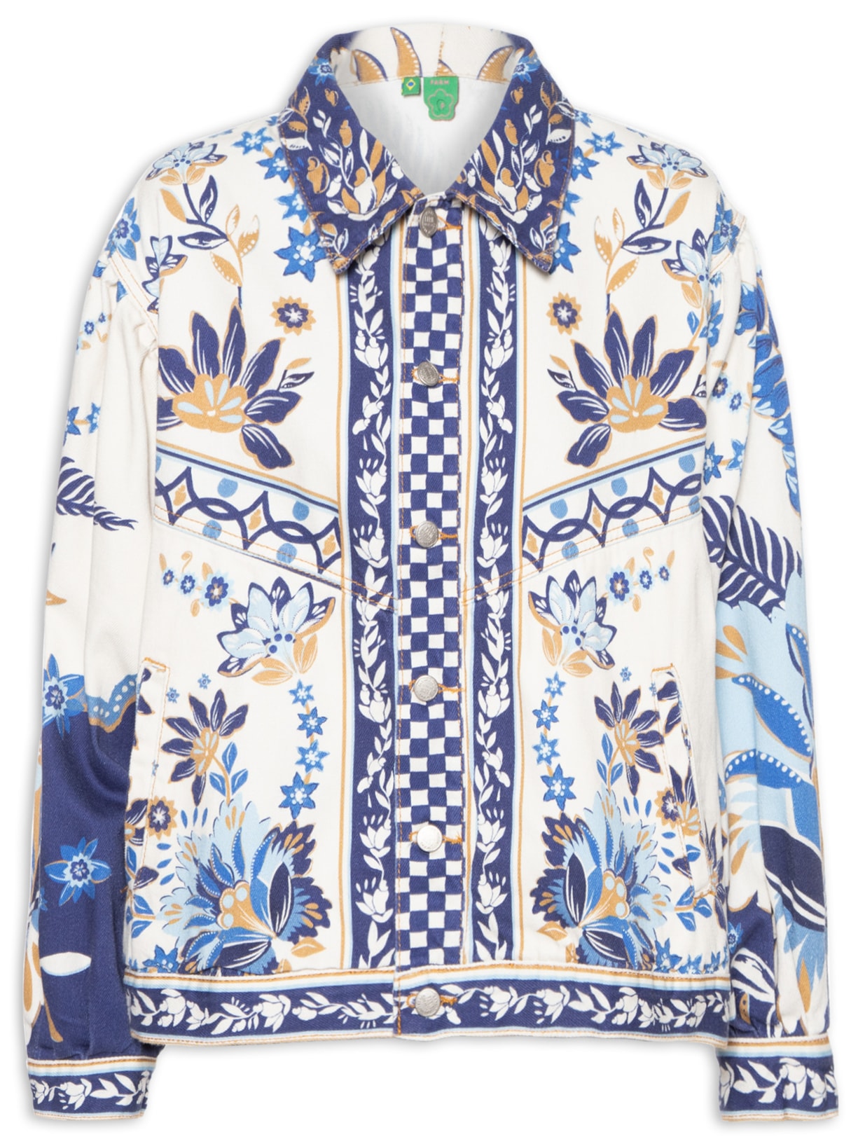 Jaqueta Feminina Sarja Encanto Tropical - Azul