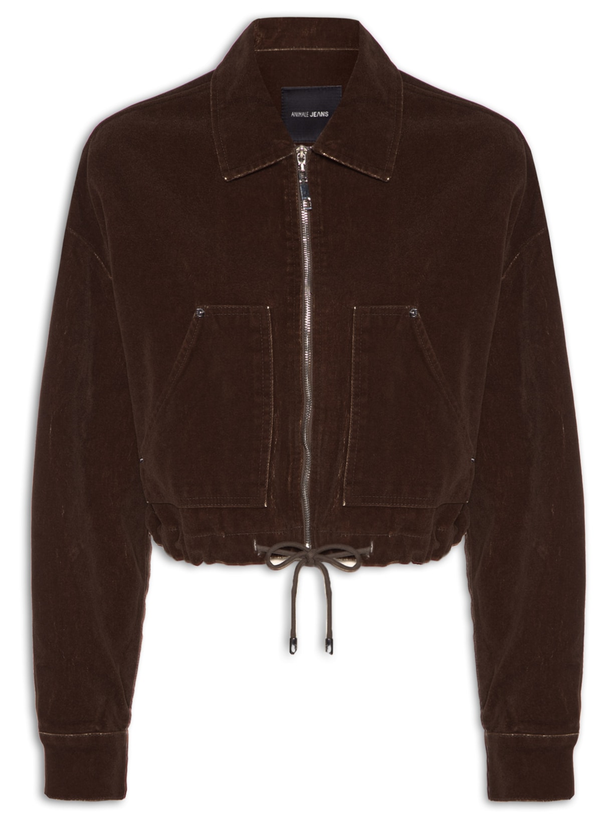 Jaqueta Feminina Sarja Flocked Velvet - Marrom