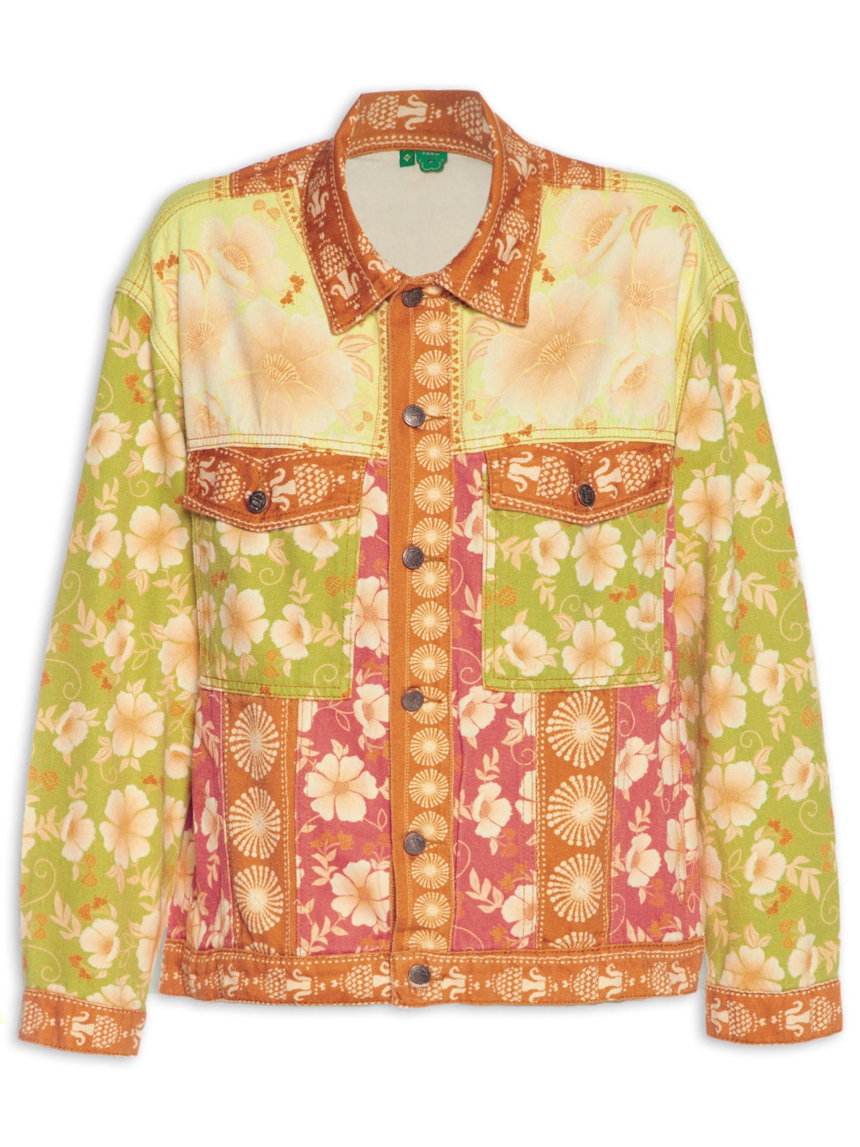 Jaqueta Feminina Sarja Floral Veraneio Engenharia - Marrom