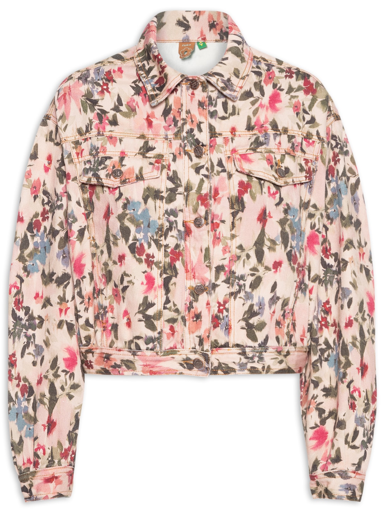 Jaqueta Feminina Sarja Jardim De Flor - Rosa