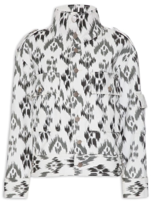 Jaqueta Feminina Sarja Jodhpur - Branco
