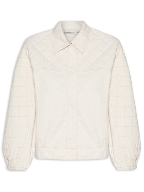 Jaqueta Feminina Sarja Linho Matesselê - Off White