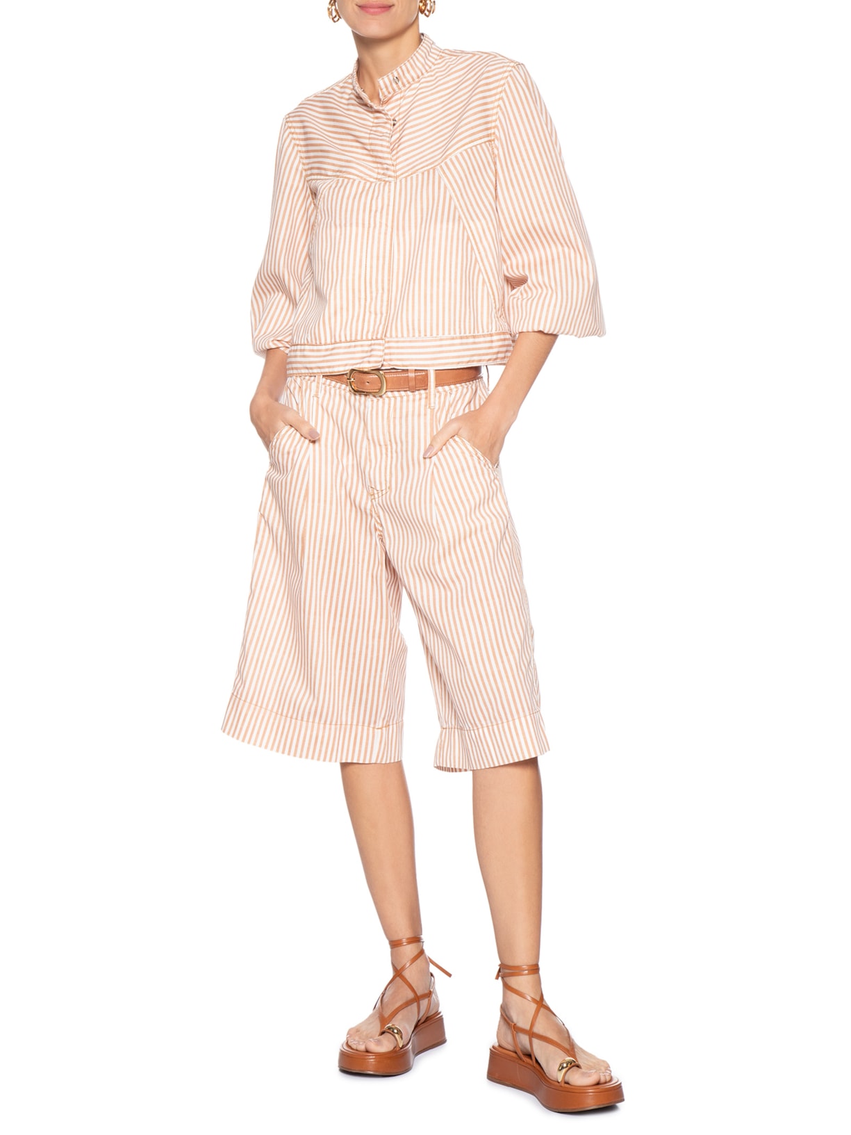 Jaqueta Feminina Sarja Mix Listras Vermelho Dress To