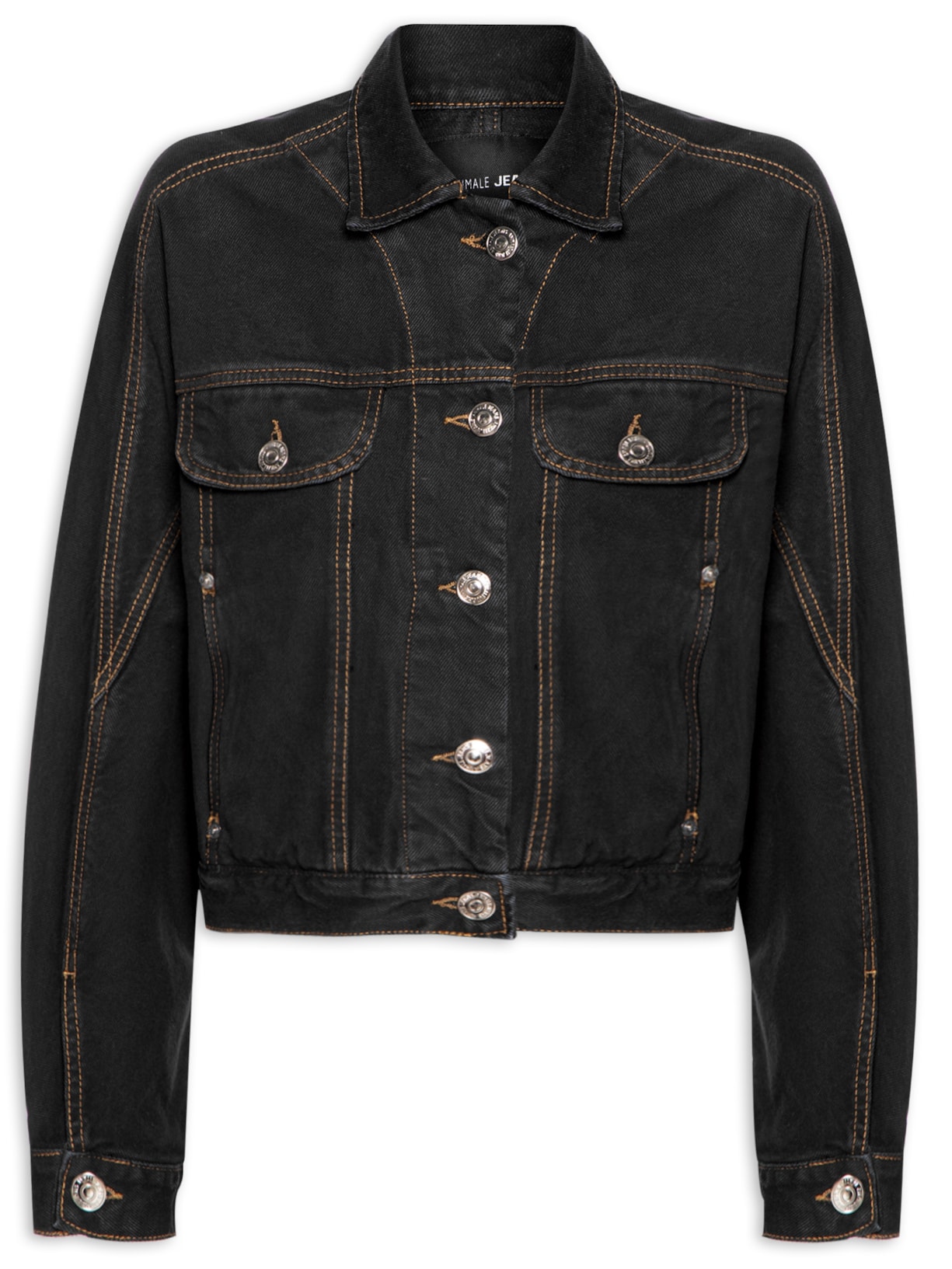 Jaqueta Feminina Sarja Over Raw - Preto