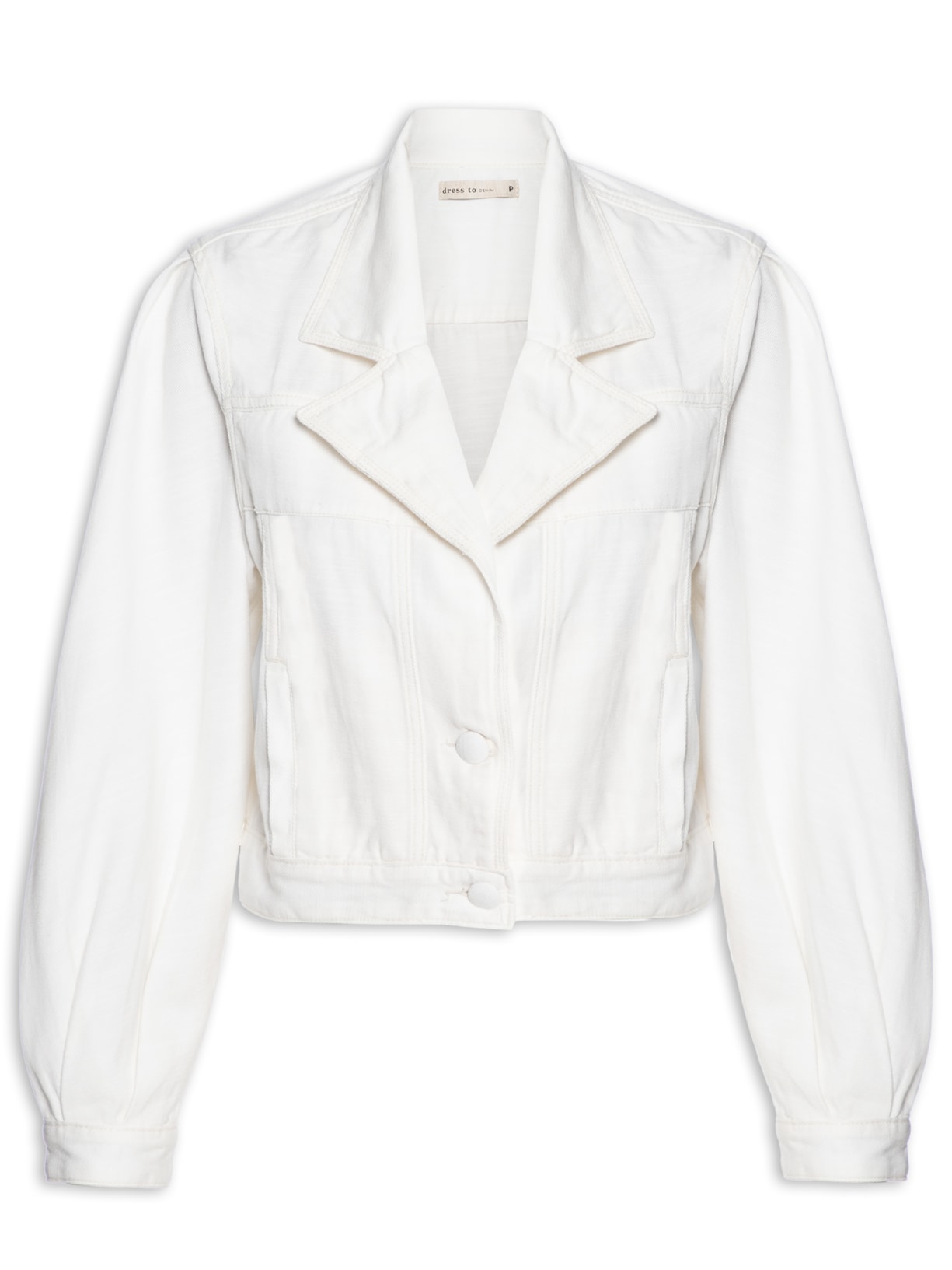 Jaqueta Feminina Sarja Recortes - Off White