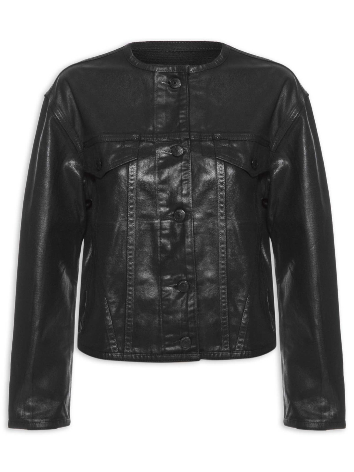 Jaqueta Feminina Sarja Resina - Preto