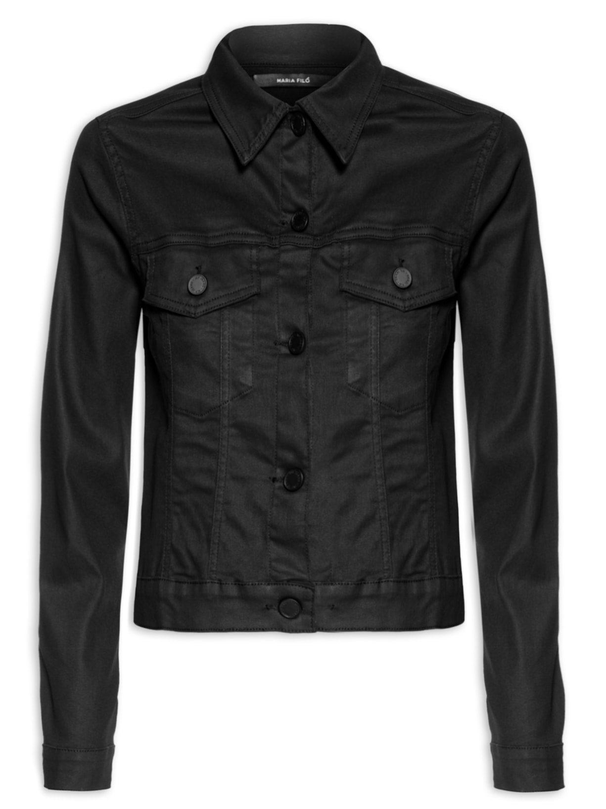 Jaqueta Feminina Sarja Resinada - Preto